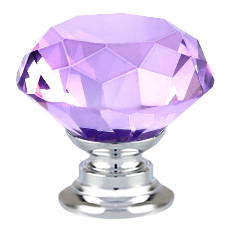 ANJUU 12 Pcs 30mm Diamond Shape Crystal Glass Cabinet Knobs with Screws Drawer Knob Pull Handle Used for Kitchen, Dresser, Door, Cupboard (Purple) - Image 5